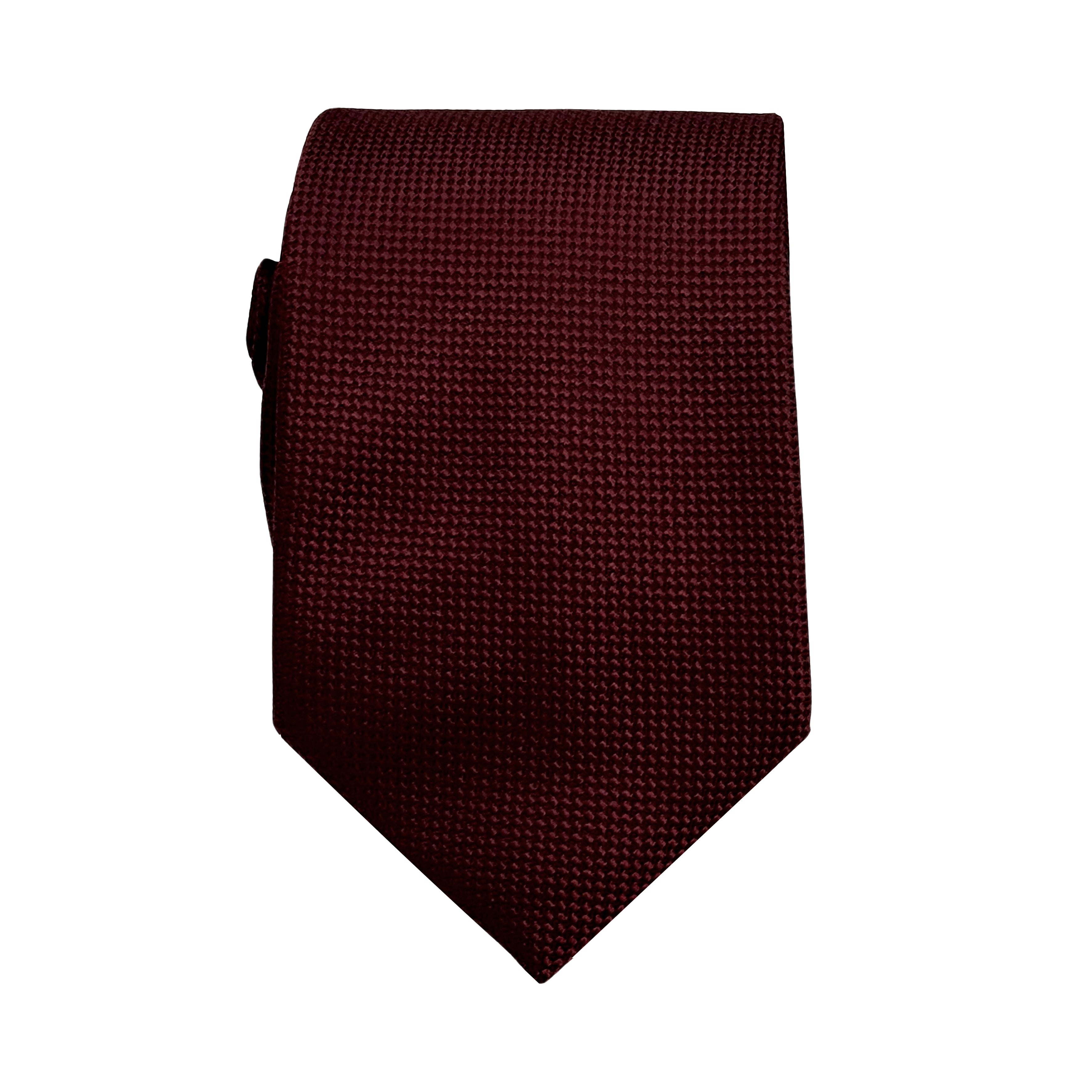 Dark Burgundy Luxury Oxford Weave 7.5cm Neck Tie