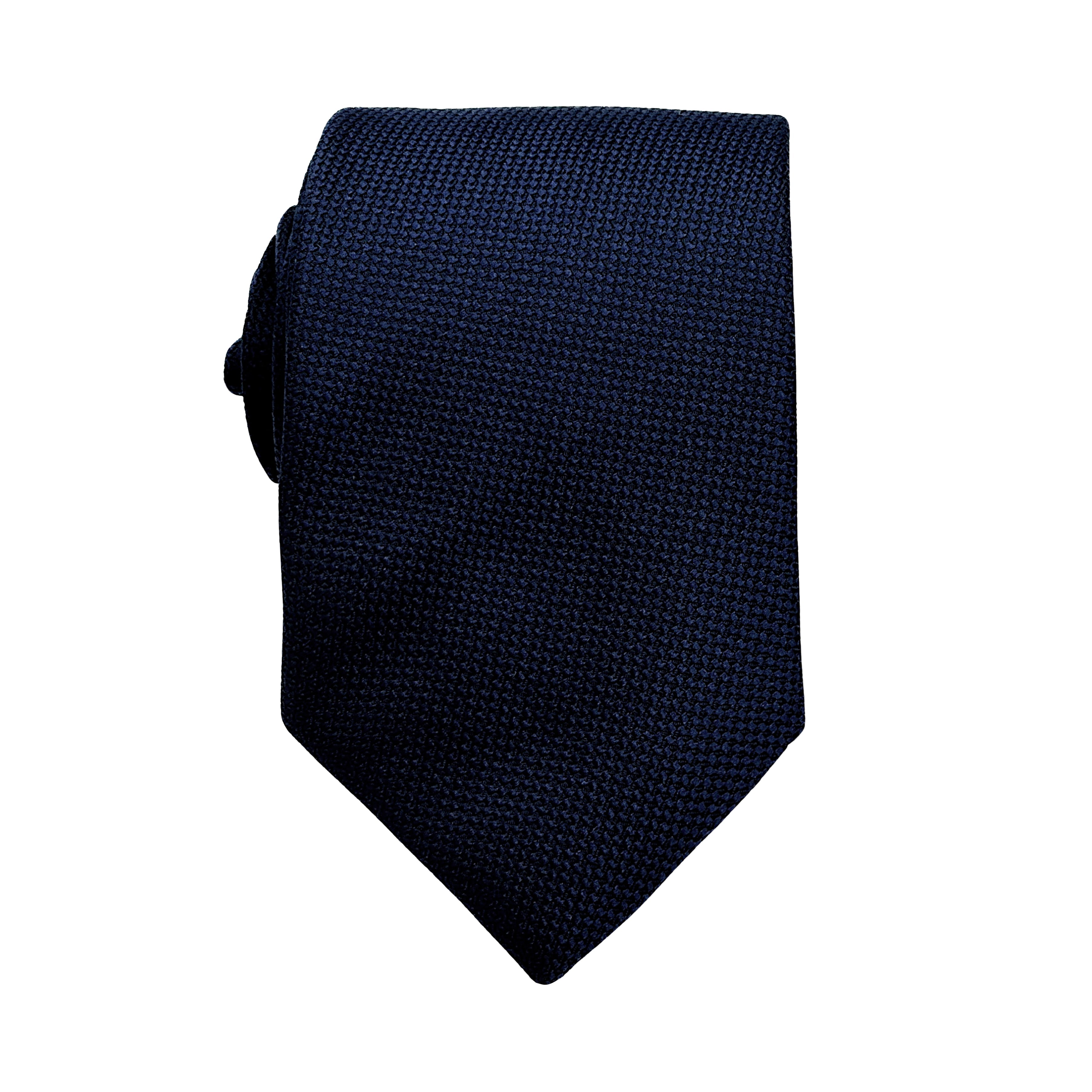 Midnight Blue Luxury Oxford Weave 7.5cm Neck Tie