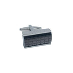 Silver/Charcoal Grid Cuff Links