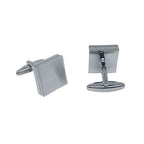Silver Square Matt Plain Cuff Links
