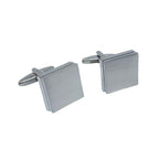 Silver Square Matt Plain Cuff Links