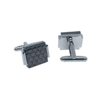 Silver/Charcoal Circular Insert Cuff Links