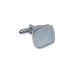 Silver/Charcoal Circular Insert Cuff Links