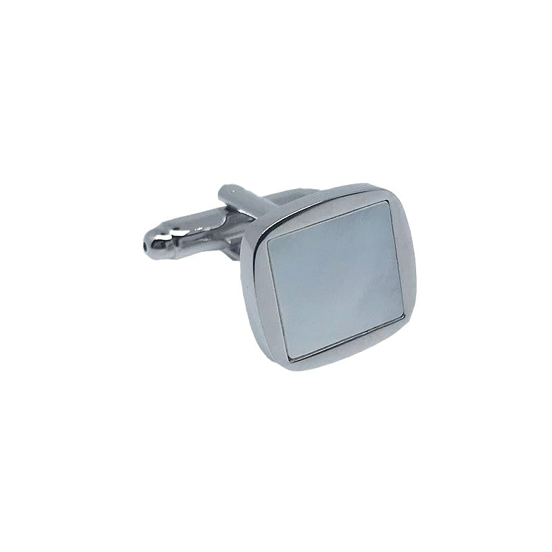 Silver/Charcoal Circular Insert Cuff Links
