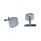 Silver/Charcoal Circular Insert Cuff Links