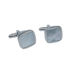Silver/Charcoal Circular Insert Cuff Links