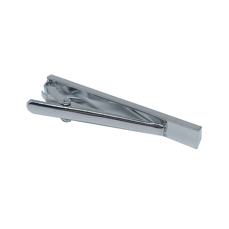mens square silver tie clip 