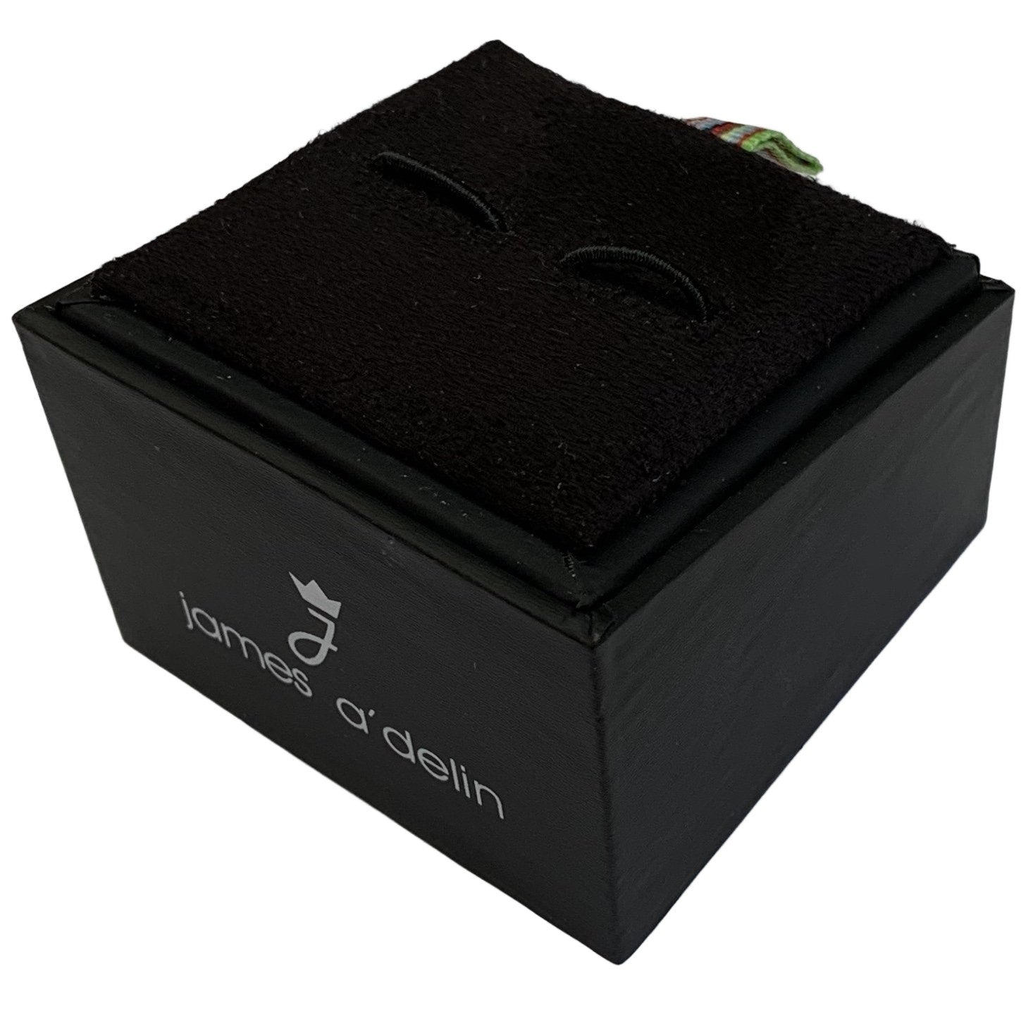 Silver/Black Crystal Rectangle Cuff Links