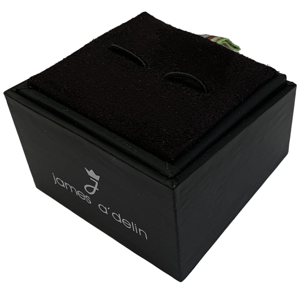 Cream/Black Geometric Enamel Cuff Links