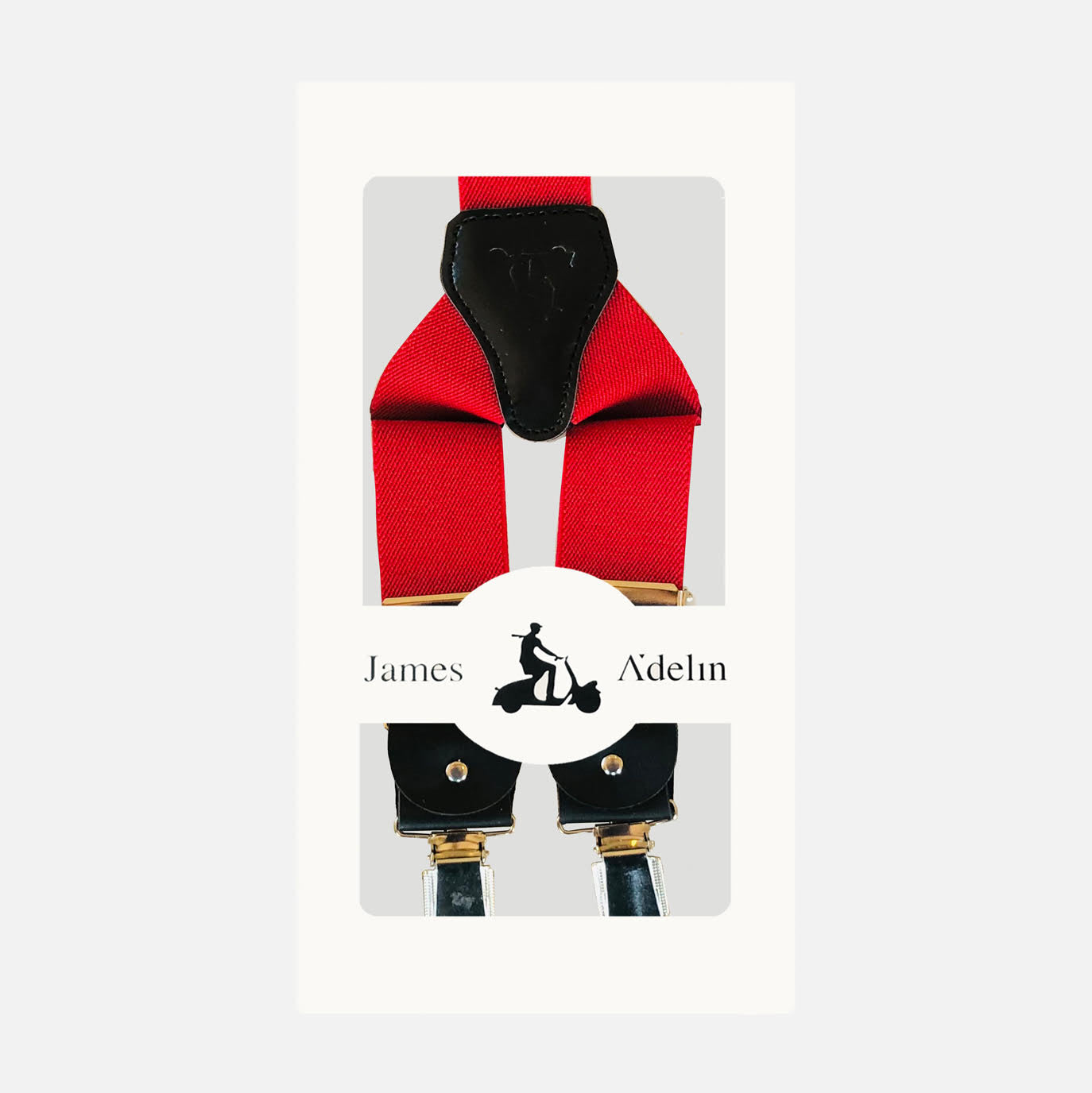 Red Mens Simple Textured Weave Suspenders