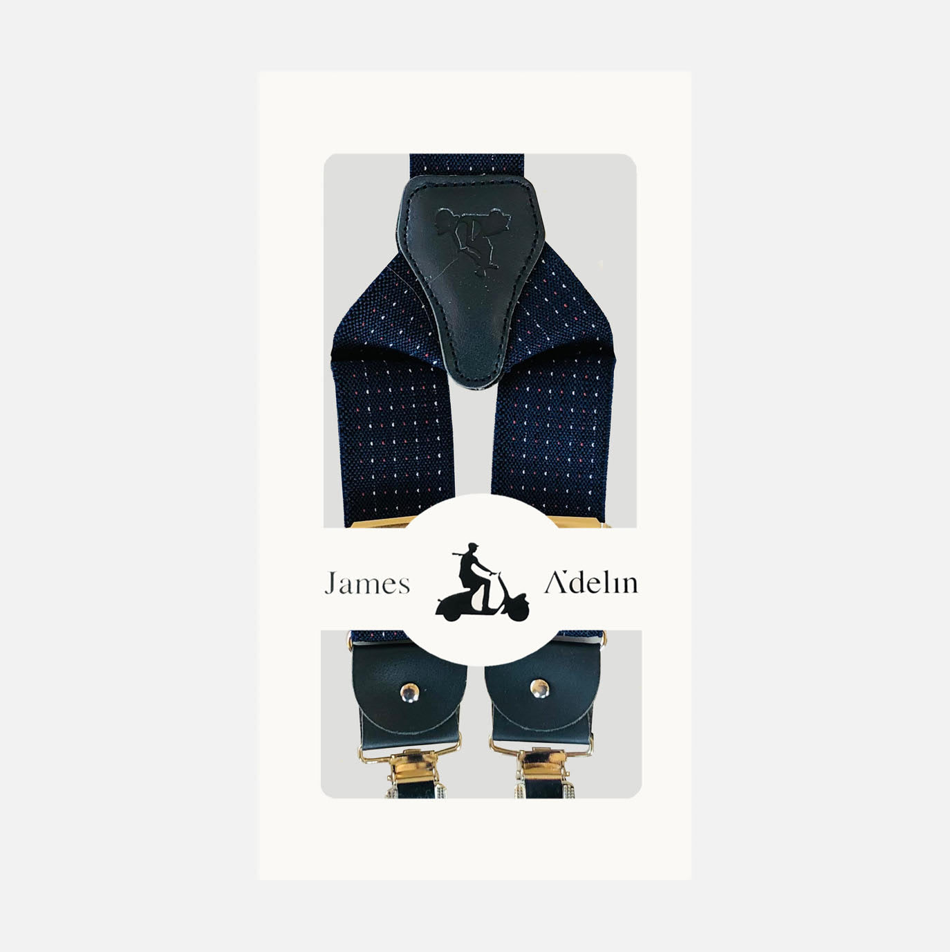 Navy Mens Micro Dot Weave Suspenders