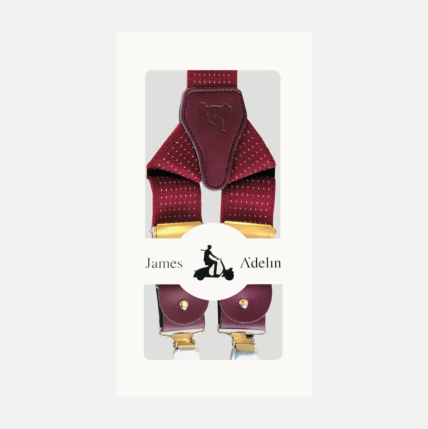 Burgundy Mens Micro Dot Weave Suspenders